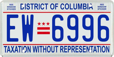 DC license plate EW6996