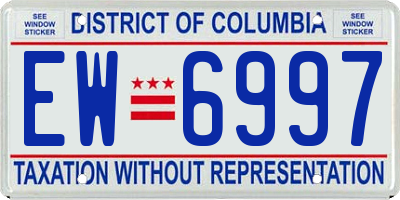 DC license plate EW6997