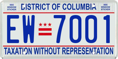 DC license plate EW7001