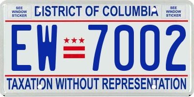 DC license plate EW7002