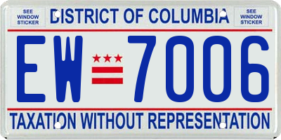 DC license plate EW7006