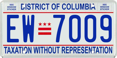 DC license plate EW7009