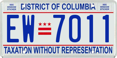 DC license plate EW7011