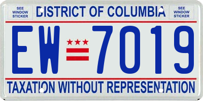 DC license plate EW7019