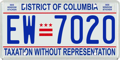 DC license plate EW7020