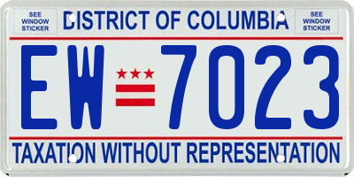 DC license plate EW7023