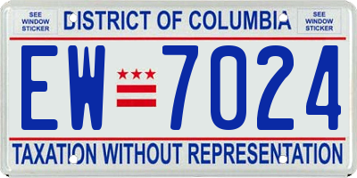 DC license plate EW7024