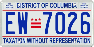 DC license plate EW7026