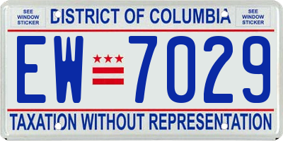 DC license plate EW7029