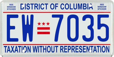 DC license plate EW7035