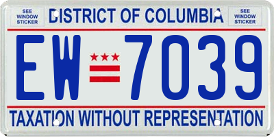 DC license plate EW7039
