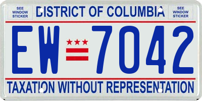 DC license plate EW7042
