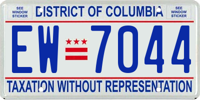 DC license plate EW7044