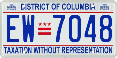 DC license plate EW7048