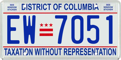DC license plate EW7051