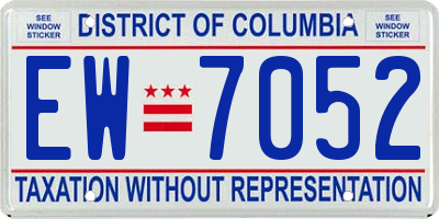 DC license plate EW7052