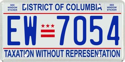 DC license plate EW7054