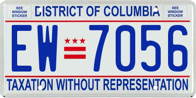 DC license plate EW7056