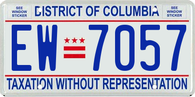 DC license plate EW7057