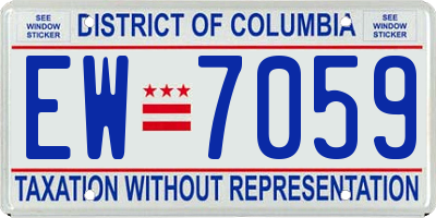 DC license plate EW7059