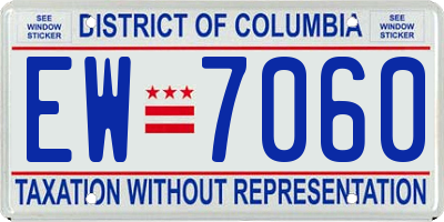 DC license plate EW7060