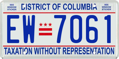 DC license plate EW7061