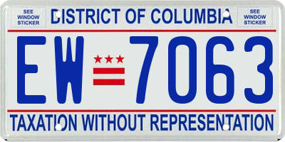 DC license plate EW7063