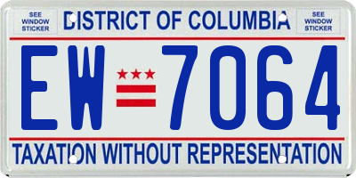 DC license plate EW7064