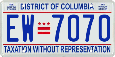 DC license plate EW7070