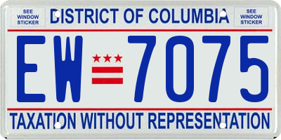 DC license plate EW7075