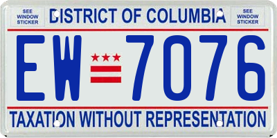 DC license plate EW7076