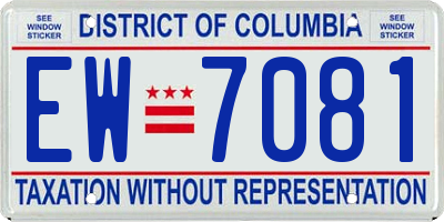 DC license plate EW7081