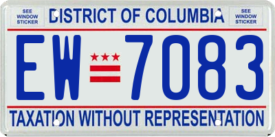 DC license plate EW7083