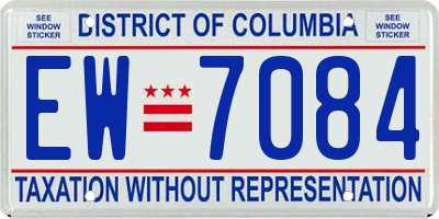DC license plate EW7084