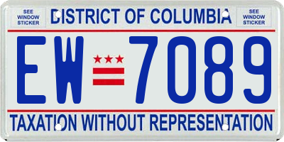 DC license plate EW7089