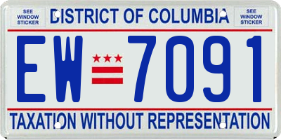 DC license plate EW7091