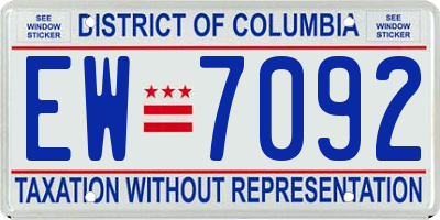 DC license plate EW7092