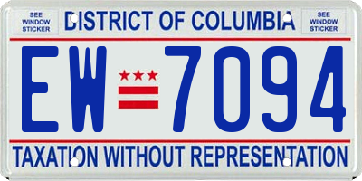 DC license plate EW7094