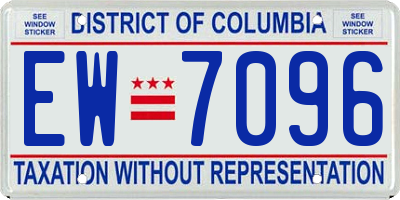 DC license plate EW7096