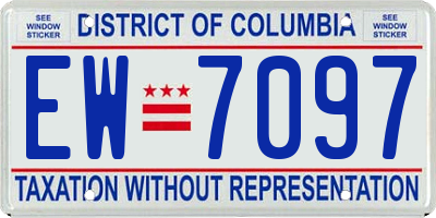 DC license plate EW7097