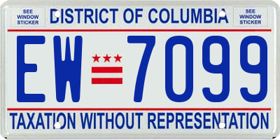 DC license plate EW7099
