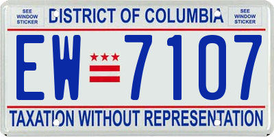 DC license plate EW7107