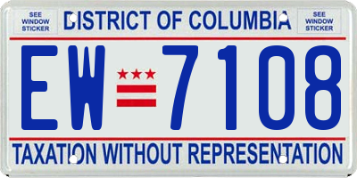 DC license plate EW7108