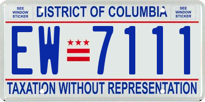 DC license plate EW7111