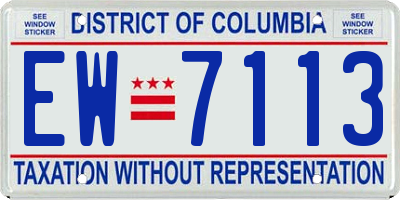 DC license plate EW7113