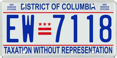 DC license plate EW7118