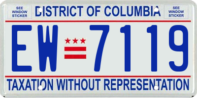 DC license plate EW7119