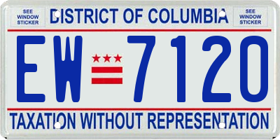 DC license plate EW7120