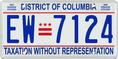 DC license plate EW7124
