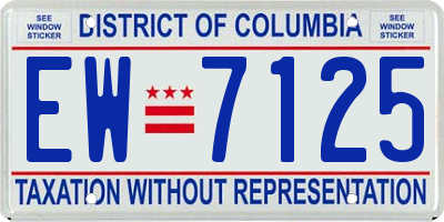 DC license plate EW7125
